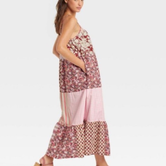 Universal Thread Pink and Red Patchwork Maxi Dress - Picture 2 of 16